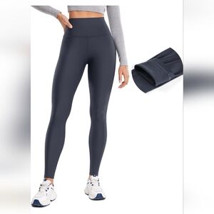 CRZ YOGA Navy Blue Fleece Lined Leggings